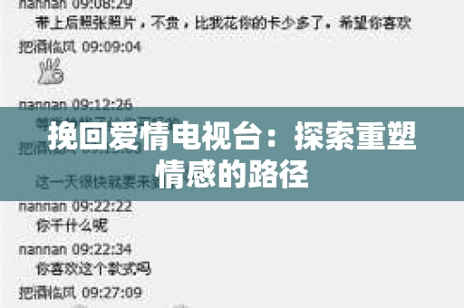 挽回爱情电视台：探索重塑情感的路径