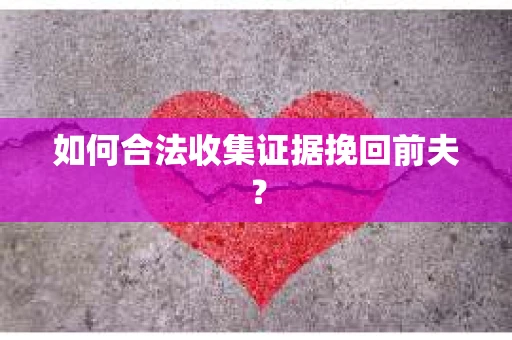 如何合法收集证据挽回前夫？