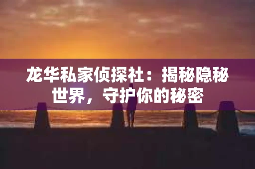 龙华私家侦探社：揭秘隐秘世界，守护你的秘密