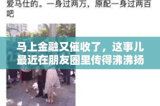 马上金融又催收了，这事儿最近在朋友圈里传得沸沸扬扬。说实话，我也有点好奇，这马上金融到底是怎么回事？催收又是怎么一回事？今天，我就来跟大家聊聊这个话题。