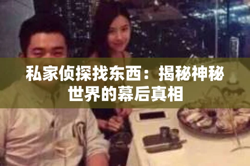 私家侦探找东西：揭秘神秘世界的幕后真相