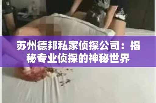 苏州德邦私家侦探公司：揭秘专业侦探的神秘世界