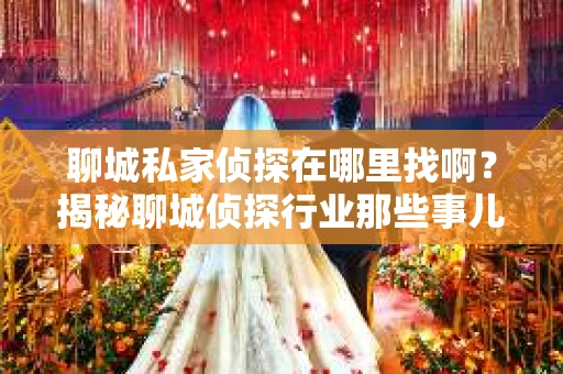 聊城私家侦探在哪里找啊？揭秘聊城侦探行业那些事儿