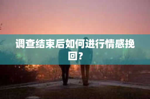 调查结束后如何进行情感挽回？