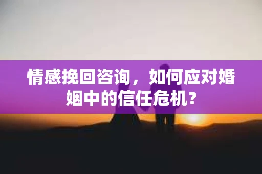 情感挽回咨询，如何应对婚姻中的信任危机？
