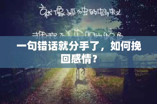 一句错话就分手了，如何挽回感情？