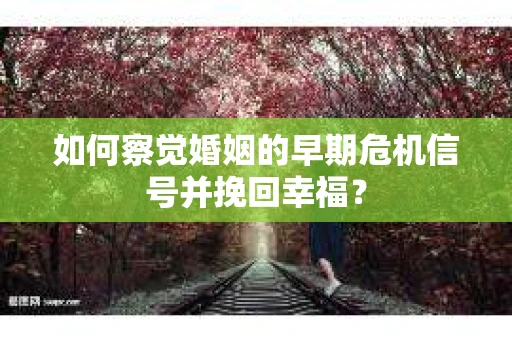 如何察觉婚姻的早期危机信号并挽回幸福？