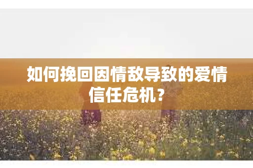 如何挽回因情敌导致的爱情信任危机？